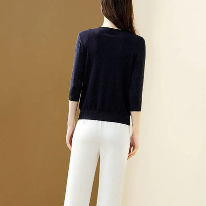 Sequined Knit Blouse