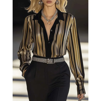 Striped Business Blouse