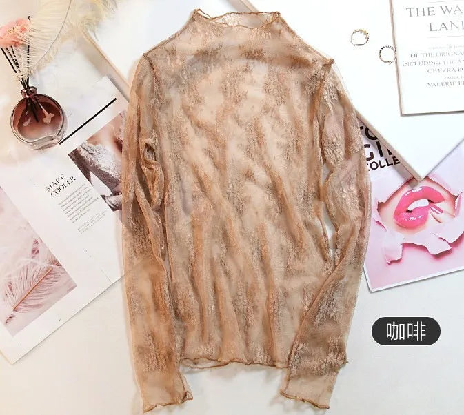 Sheer Lace Mesh Shirt