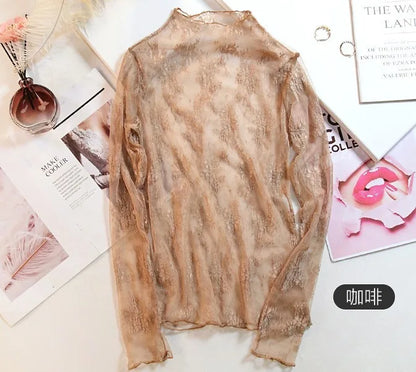 Sheer Lace Mesh Shirt