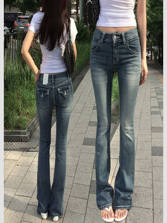 Women's Gothic Buddha Head Baggy Jeans