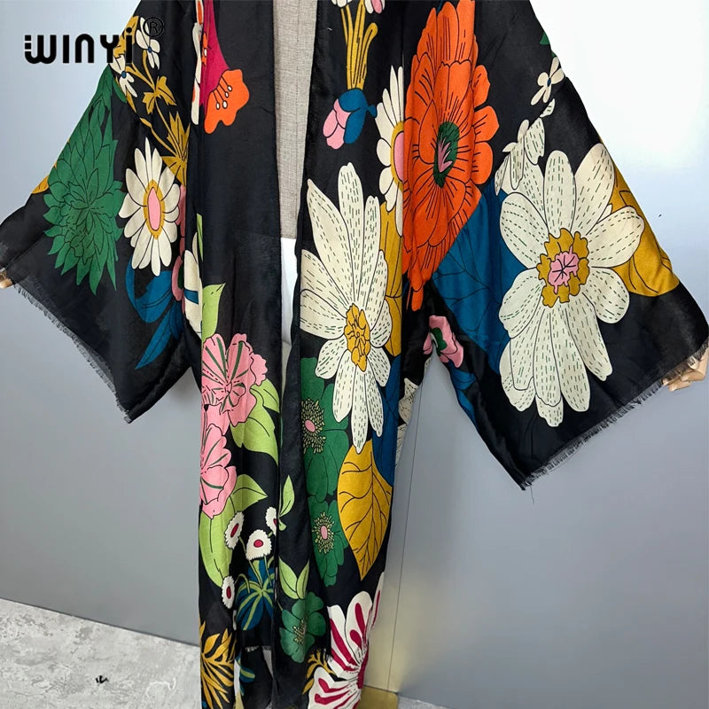 WINYI Boho Kimono Maxi Dress