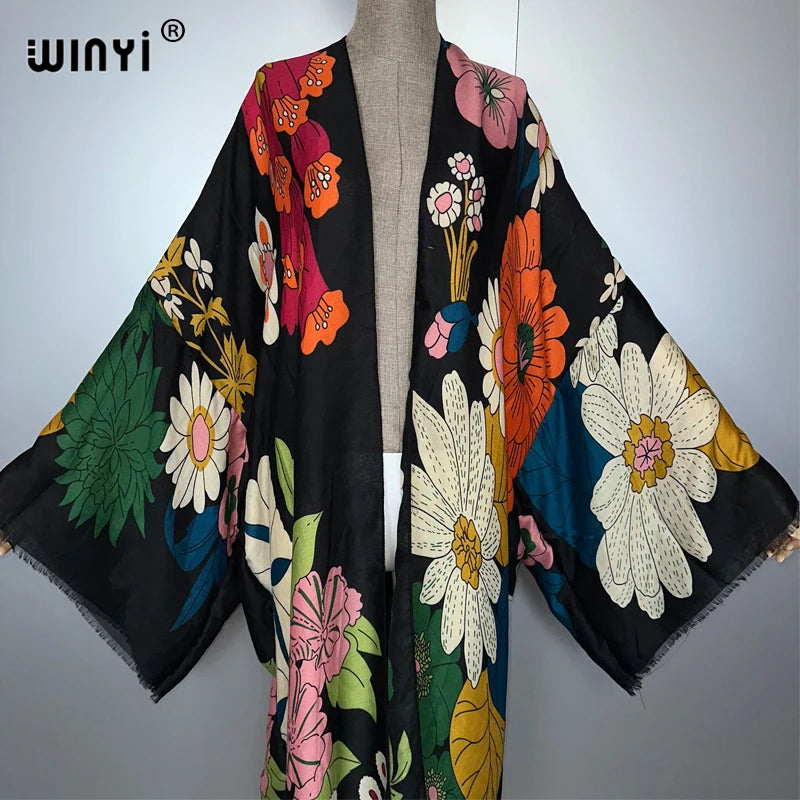 WINYI Boho Kimono Maxi Dress