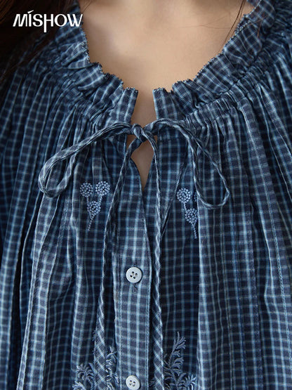 Plaid Embroidered Shirt