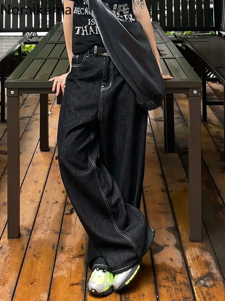 Women's Y2K Embroidery Wide Leg Jeans