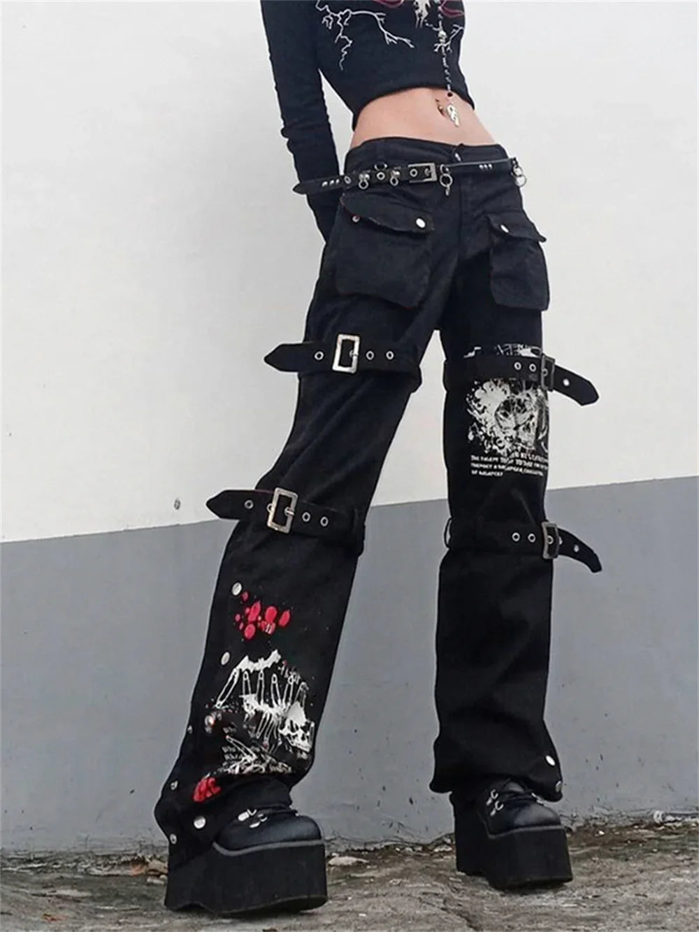 Women's Gothic Y2K Cargo Jeans