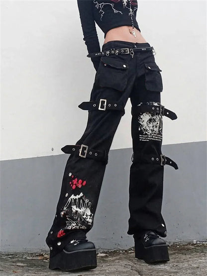 Women's Gothic Y2K Cargo Jeans
