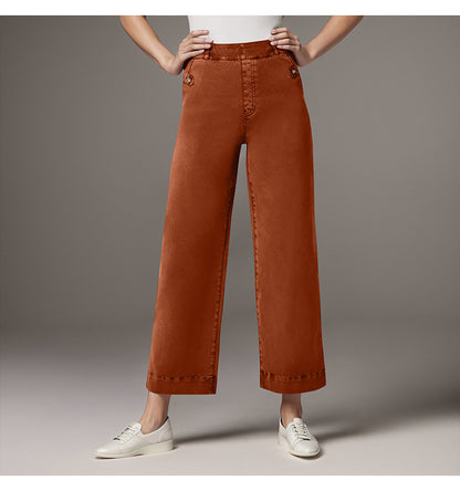 Women's Straight-leg Wide-leg Cropped Jeans