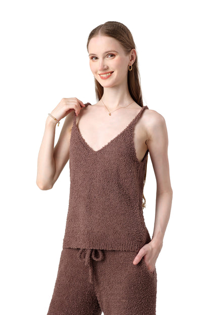 Women's Plush Two-piece Sportswear - Ultra-short Top, Blouse, Wide-leg Pants, Lazy Home Wear Set