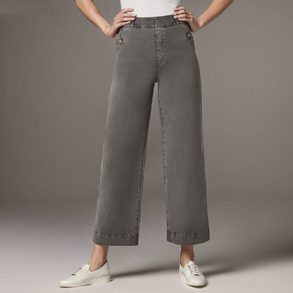 Women's Straight-leg Wide-leg Cropped Jeans