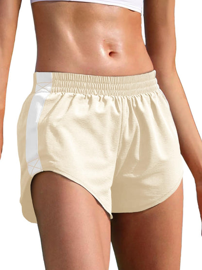 Fisoew Women Striped Track Shorts High Waisted Dolphin Workout Running Athletic Sweat Shorts